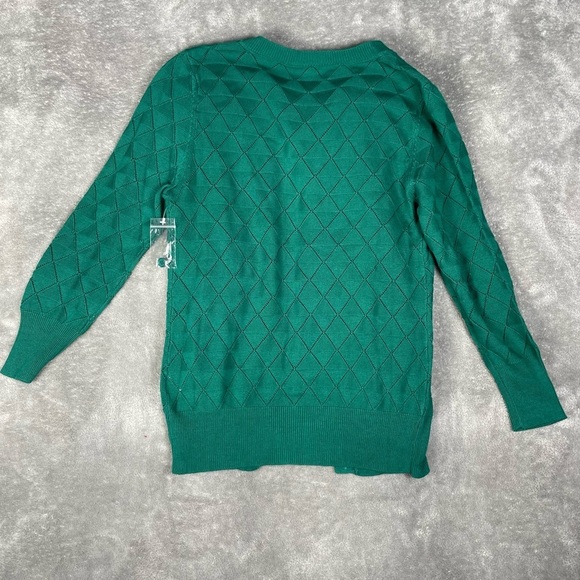 ModCloth Cardigan Womens XXS Green Button Up Minimalist Festive Casual Cozy - Picture 4 of 7